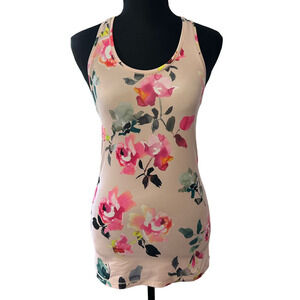 Athleta Shanti Pink Floral Racerback Tank Top, Size XS